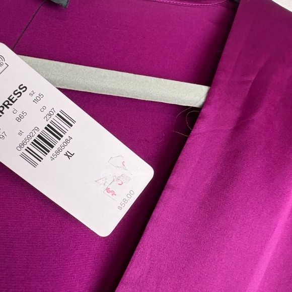 NWT Express Womens XL Suplice Bodysuit Long Sleeve Purple V Neck Top Faux Wrap - Picture 6 of 6